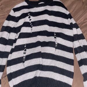 Vans Black and White Striped Sweater